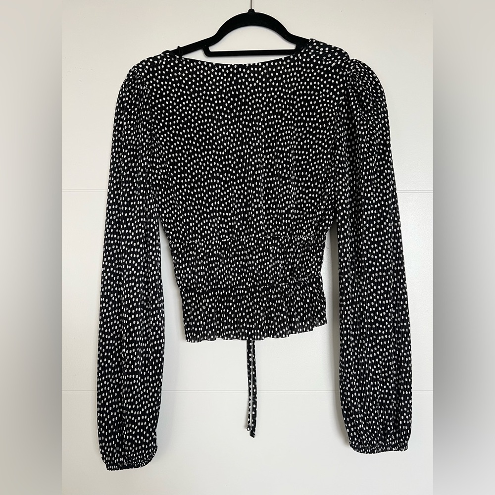 Zara Polka Dot Long Sleeve Top - Picture 4 of 4